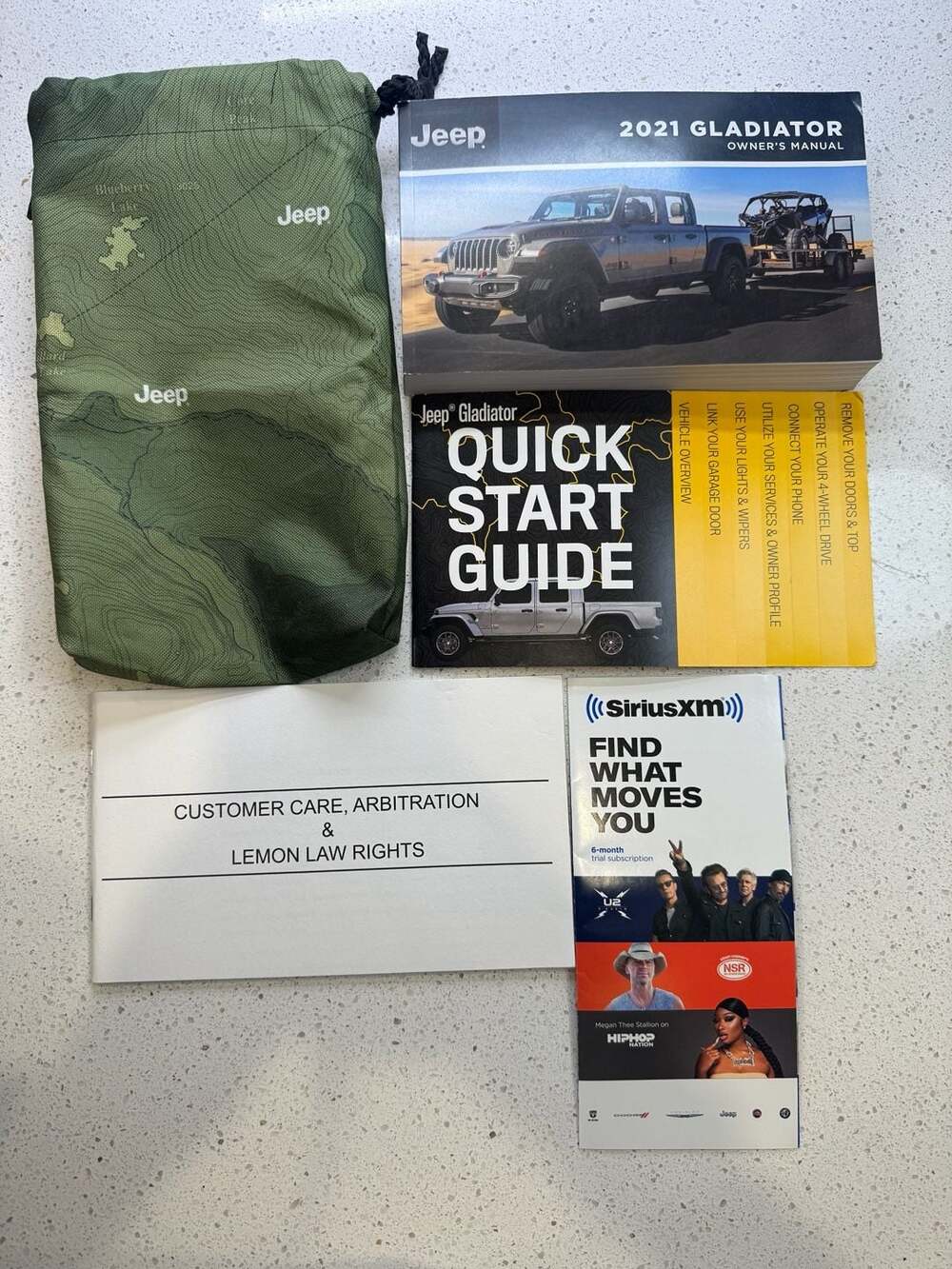 2021 Jeep Gladiator Owner's Manual and Quick Start Guide with OEM Storage Bag